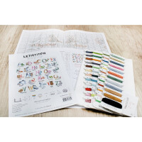 Letistitch counted cross stitch kit "Lets learn together", 43x41cm, DIY
