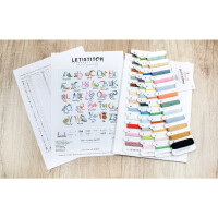 Letistitch counted cross stitch kit "Lets learn together", 43x41cm, DIY