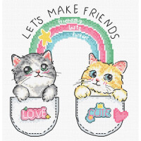 Letistitch counted cross stitch kit "Lets make friends", 14x16cm, DIY