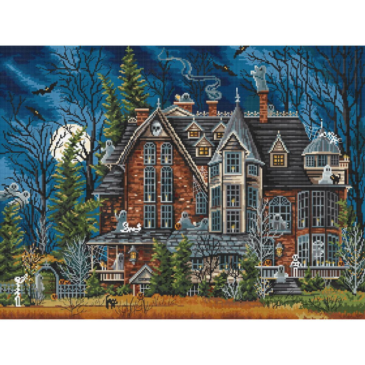A detailed Letistitch stick pack depiction of a haunted...