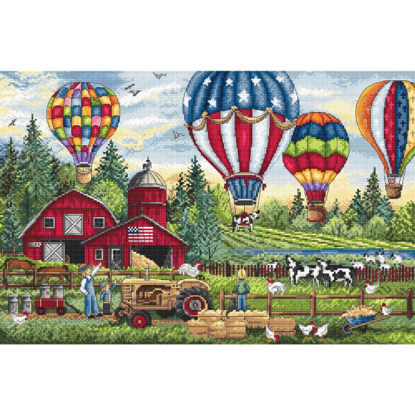 Letistitch counted cross stitch kit "Up up and Away", 40x26cm, DIY