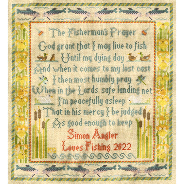 Набор для вышивания крестом Bothy Threads "Молитва рыбака", счетная схема, XS18, 27x30 см