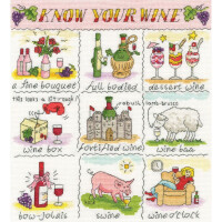 Bothy Threads counted cross stitch kit "Know Your Wine", XHS11, 26x28cm, DIY