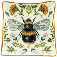 Bothy Threads Gobelin-Stickkissen Set "Botanische Biene", Stickbild vorbedruckt, TAP12, 36x36cm