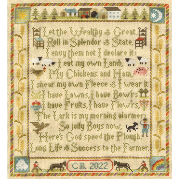 Bothy Threads counted cross stitch kit "The Farmers Prayer", XS19, 27x30cm, DIY