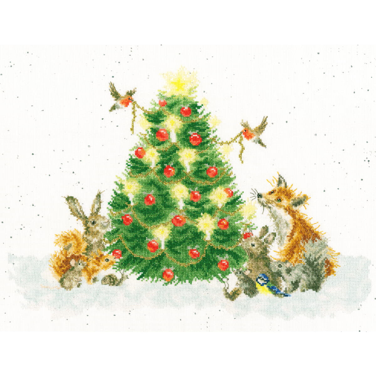 A festive embroidery pack illustration from Bothy Threads...