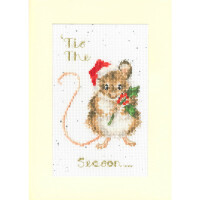 Bothy Threads Carte de voeux au point de croix "Tis the Season Weihnachtskarte", modèle à compter, xmas56, 10x16cm