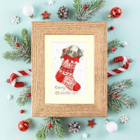 Bothy Threads  greating card counted cross stitch kit "Cosy Christmas Christmas Card", XMAS57, 10x16cm, DIY