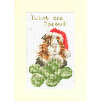 Bothy Threads Tarjeta de felicitación en punto de cruz "Twist and Sprout Christmas card", patrón de conteo, xmas58, 10x16cm