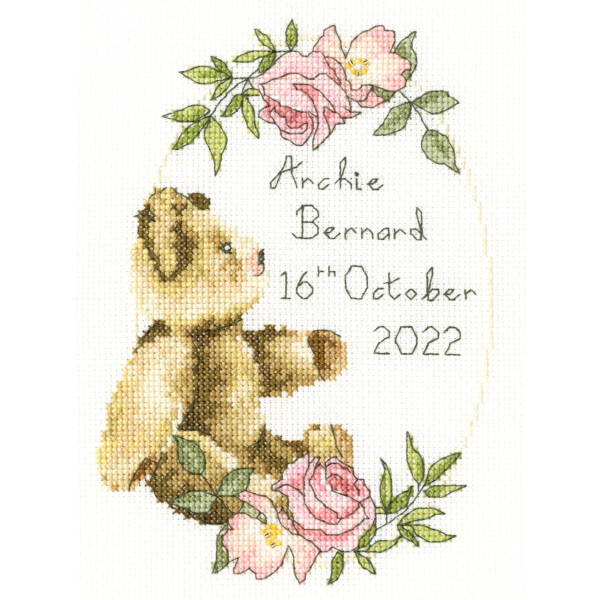 Bothy Threads counted cross stitch kit "Victorian Teddy Bear", XSS13, 15x20cm, DIY