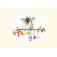 Bothy Threads Tarjeta de felicitación Set de punto de cruz "Bee-ing thankful", Patrón de conteo, xgc34, 13x9cm