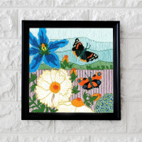 Bothy Threads stamped long stitch kit "Silken Scenes: Butterfly Meadow", SSKH1, 19x18,5cm, DIY