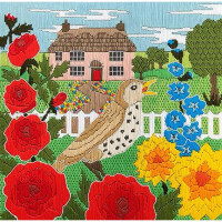 Bothy Threads stamped long stitch kit "Silken Scenes: Cottage Garden", SSKH2, 19x18,5cm, DIY