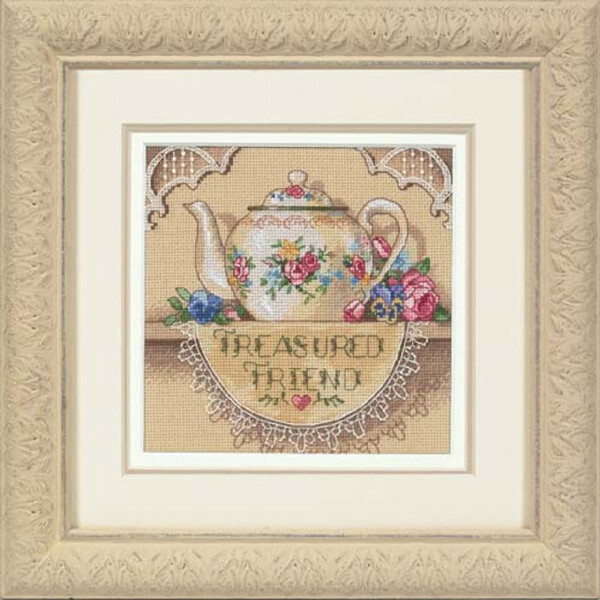 Dimensions counted cross stitch kit "Gold Collection Petites Treasure Friend Teapot", 15,2x15,2cm, DIY