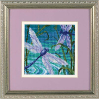 Dimensions stamped Needlepoint stitch kit "Dragonfly Pair", 12,7x12,7cm, DIY