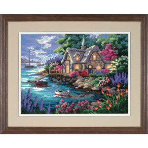 Dimensions stamped Needlepoint stitch kit "Cottage...