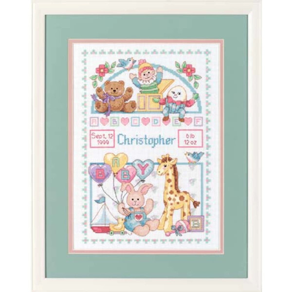 Dimensions counted cross stitch kit "Birth Record for Baby", 25,4x35,5cm, DIY