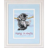Dimensions counted cross stitch kit "Hang On Kitty", 12,7x17,7cm, DIY