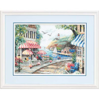 Dimensions counted cross stitch kit "Cafe By The Sea", 35,5x25,4cm, DIY
