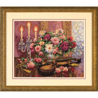 Dimensions counted cross stitch kit "Gold Collection Romantic Floral", 40,6x33cm, DIY