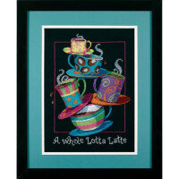 Dimensions counted cross stitch kit "A Whole Lotta Latte", 27,9x35,5cm, DIY