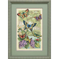 Dimensions Kruissteek Set "Gold Collection Butterfly Forest", telpatroon, 25,4x40,6cm