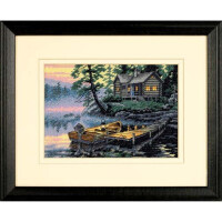 Dimensions counted cross stitch kit "Gold Collection Petites Morning Lake", 17,7x12,7cm, DIY