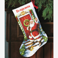 Dimensions counted cross stitch kit "Gold Collection Stocking Welcome Santa", 40,6x30cm, DIY