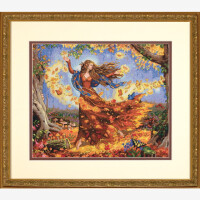 Dimensions counted cross stitch kit "Gold Collection Fall Fairy", 35,5x30,4cm, DIY
