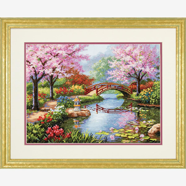 Dimensions counted cross stitch kit "Gold Collection Japanese Garden", 40,6x30,4cm, DIY