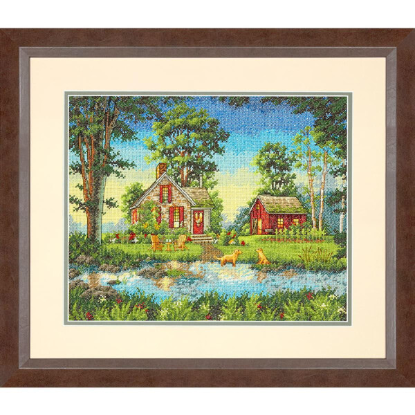Dimensions counted cross stitch kit "Gold Collection Summer Cottage", 35,5x27,9cm, DIY