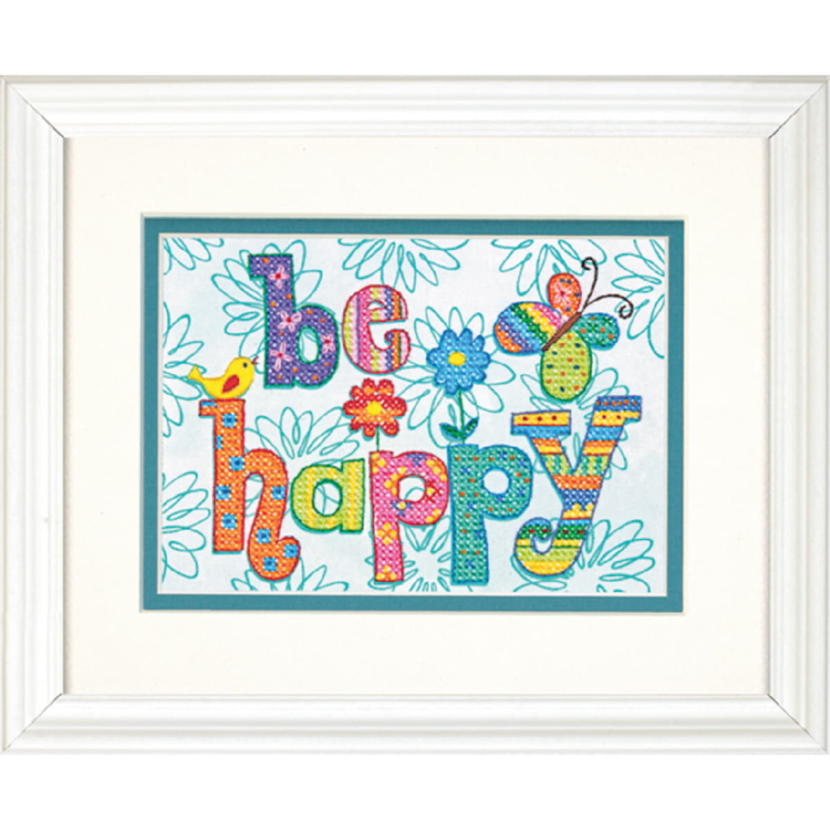 Dimensions stamped cross stitch kit "Be Happy",...