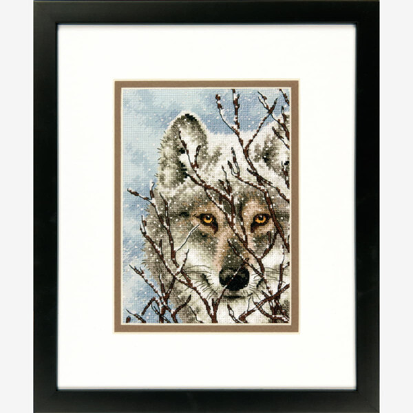 Dimensions counted cross stitch kit "Gold Collection Petites Wolf", 12,7x17,7cm, DIY