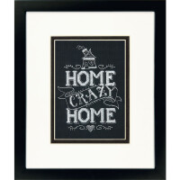 Dimensions Set punto croce "Home Crazy Home", schema a contati, 12,7x17,7cm