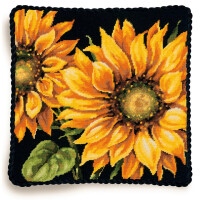 Dimensions Gobelin Set "Embroidery Cushion Dramatic Sunflower", immagine ricamata stampata, 35.5x35.5cm