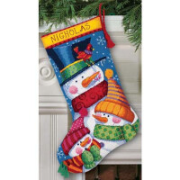 Dimensions set di arazzi "Christmas Stocking Frosttime", immagine ricamata stampata, 40,6x30 cm