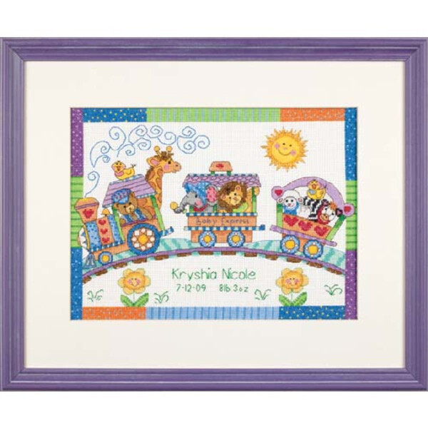 Dimensions counted cross stitch kit "Birth Record Baby Express", 30,4x22,8cm, DIY