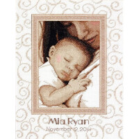 Dimensions counted cross stitch kit "Peaceful Baby Birth Record", 22,8x30,4cm, DIY