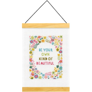 Dimensions counted cross stitch kit with embroidery ring "Own Kind Of Beautiful", 20,5x29,2cm, DIY