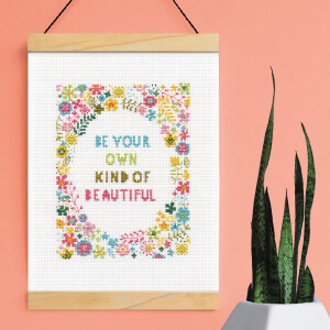 Dimensions counted cross stitch kit with embroidery ring "Own Kind Of Beautiful", 20,5x29,2cm, DIY