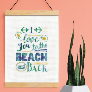 Dimensions counted cross stitch kit with embroidery ring "To The Beach And Back", 20,3x29,2cm, DIY