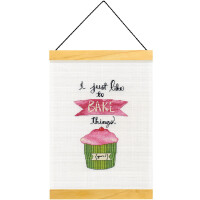 Dimensions counted cross stitch kit with embroidery ring "I Just Like To Bake Things", 20,3x29,2cm, DIY