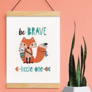 Dimensions counted cross stitch kit with embroidery ring "Be Brave", 20,3x29,2cm, DIY
