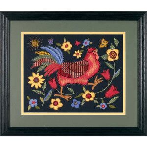 Dimensions stamped satin stitch kit "Rooster On...