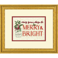 Dimensions counted cross stitch kit "Merry And Bright", 17,7x12,7cm, DIY