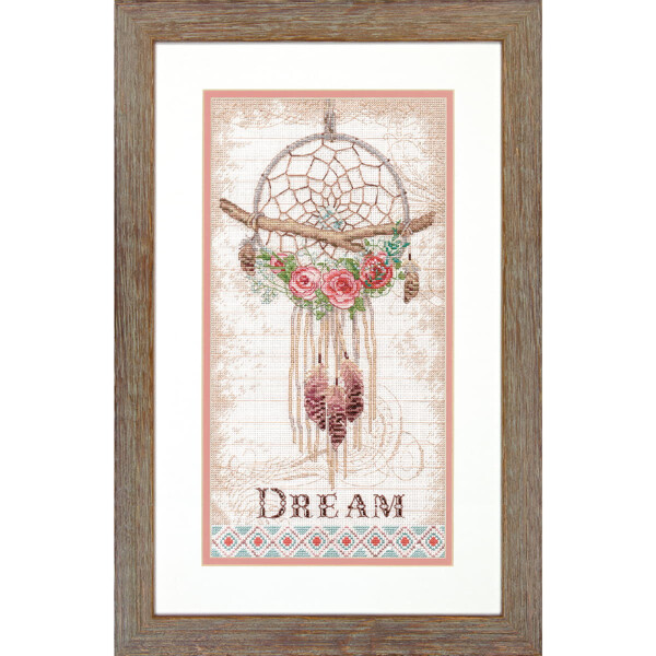 Dimensions counted cross stitch kit "Floral Dream Catcher", 20,3x38,1cm, DIY