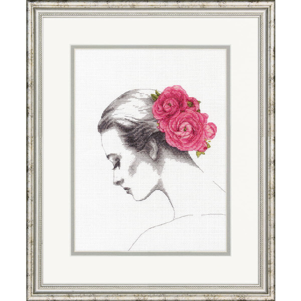 Dimensions counted cross stitch kit "Floral Portrait", 22,8x30,4cm, DIY
