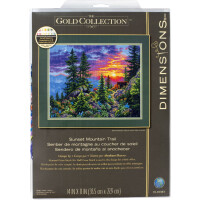 Dimensions counted cross stitch kit "Gold Collection Sunset Mountain Trail", 35,5x27,9cm, DIY