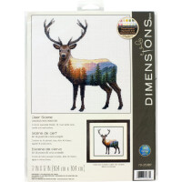 Dimensions counted cross stitch kit "Deer Scene", 30,4x30,4cm, DIY