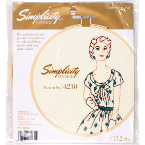 Dimensions stamped satin stitch kit with embroidery ring...